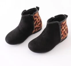Split Cheetah Black Suede Booties 13 Split Cheetah Black Suede Booties -Children's boutique clothing split cheetah black suede booties footwear sparkle in pink 794202