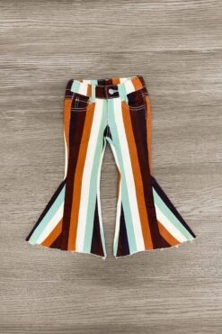 Striped Bell Bottom Jeans