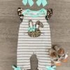 Striped Cheetah Bunny Striped Romper -Children's boutique clothing striped cheetah bunny striped romper baby sparkle in pink 28541147381834