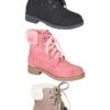 Suede Lace Up Fur Combat Boots