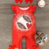 "Take Me Out To The Ballgame" Red Romper 2 "Take Me Out To The Ballgame" Red Romper -Children's boutique clothing take me out to the ballgame red romper baby sparkle in pink 838378