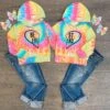 Tie Dye "Best Friends" Hoodie -Children's boutique clothing tie dye best friends hoodie tops sparkle in pink 920744