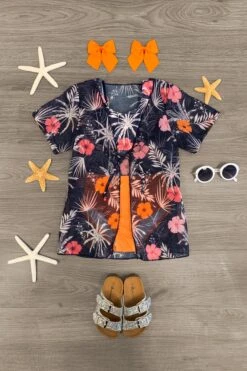 Tropical High Waisted Bikini & Kimono