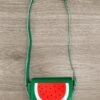 Watermelon Green Flap Closure Purse -Children's boutique clothing watermelon green flap closure purse accessory sparkle in pink 201491