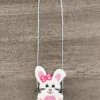 White Glitter Bunny Purse -Children's boutique clothing white glitter bunny purse accessory sparkle in pink 746476