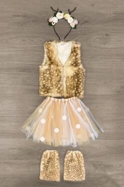 Woodland Deer Vest & Tutu Costume Set -Children's boutique clothing woodland deer vest tutu costume set costume sparkle in pink 503765