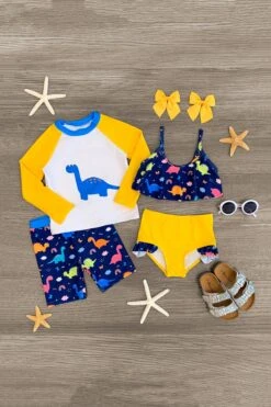 Yellow & Blue Dinosaur Swimsuit - Boy & Girl!