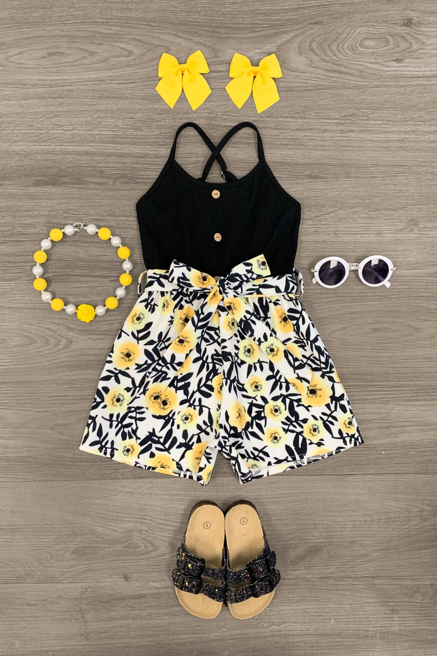 Yellow Floral Tank Romper 3 Yellow Floral Tank Romper