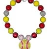 Yellow & Red Rhinestone Baseball Necklace -Children's boutique clothing yellow red rhinestone baseball necklace accessory sparkle in pink 933812