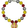 Yellow & Red Rhinestone Softball Necklace -Children's boutique clothing yellow red rhinestone softball necklace accessory sparkle in pink 577773